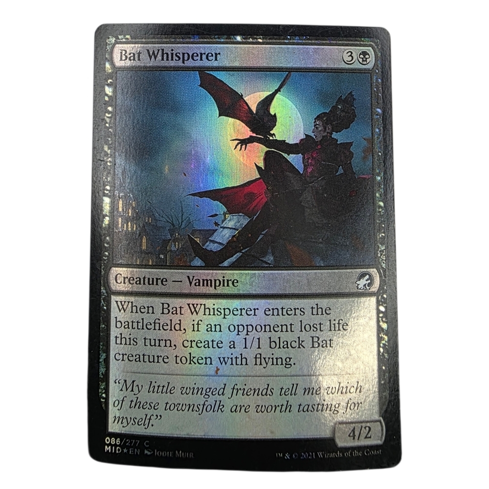 ✨️Holographic Bat Whisperer Trading Card Magic The Gathering